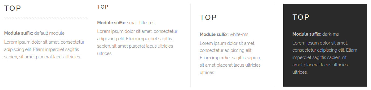 Module designs module-suffixes
